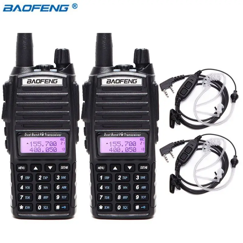 

2Pcs Baofeng UV-82 5W Portable Walkie Talkie VHF UHF Dual Band Handheld Transceiver Long Range CB Two Way Radio UV82 for Hiking