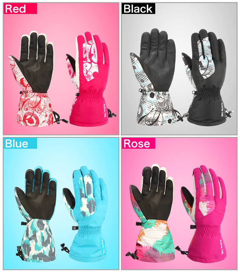Мужские и женские перчатки с регулируемым сенсорным экраном для катания на лыжах Зимние теплые перчатки для катания на лыжах сноуборд велосипед перчатки для катания на коньках