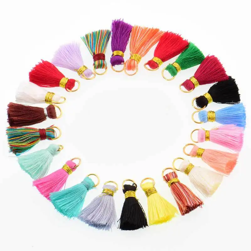 10PCS Colorful Decorative Silk Tassel Fringe Trim Cotton Tassel Trim