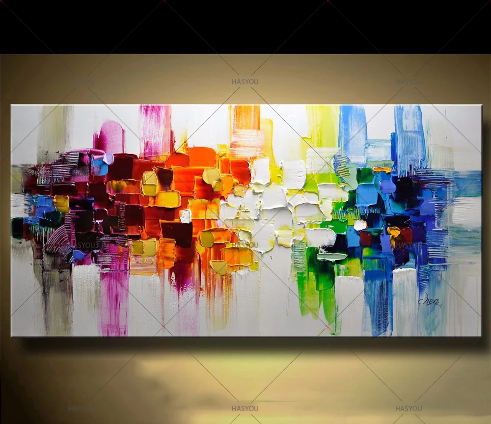 

Christmas Abstract Modern Landscape Handmade colorful Abstract Style Thick Oil Painting on Canvas For Home Decorative Wall Art