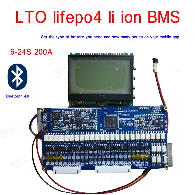 

Bluetooth with APP 6S- 24S 250A BMS 6S 7S 8S 10S 15S 13S 14s 16S 20S 24S 250A lifepo4 li ion LTO Lithium titanate battery pack