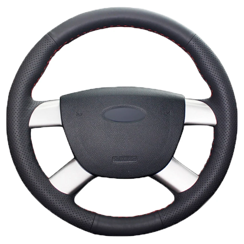 Us 14 27 16 Off Black Pu Faux Leather Diy Hand Stitched Car Steering Wheel Cover For Ford Kuga 2008 2011 Focus 2 2005 2011 C Max 2007 2010 In