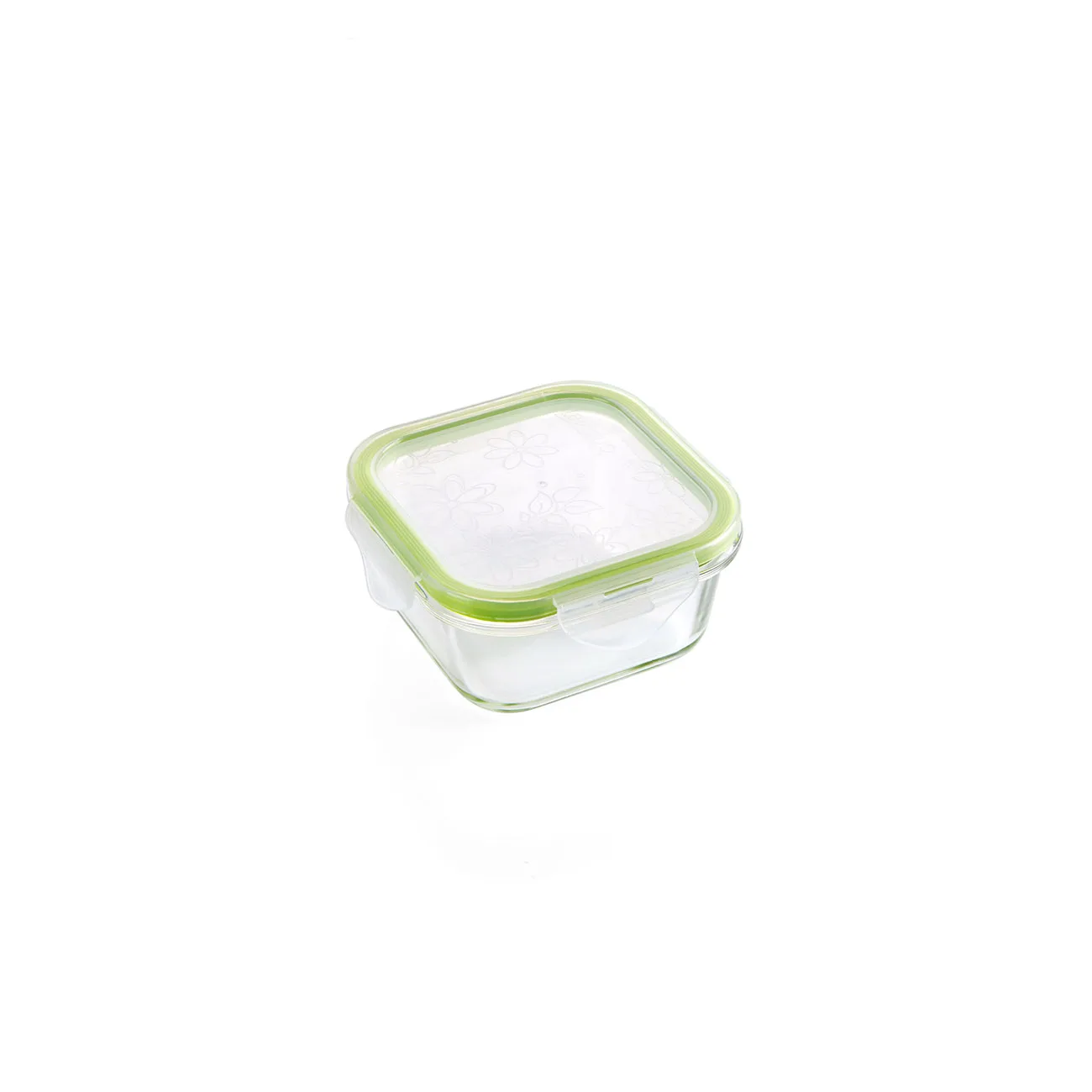 Утолщенный стеклянный Ланч-бокс для микроволновой печи, Круглый прозрачный Ланч-бокс для холодильника, прямоугольная коробка для хранения, стеклянная чаша с крышкой - Цвет: Square 550ml