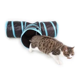 Pet Rabbit Play Tunnel Cat Play Tunnel With Ball Foldable 3 Holes Play Crinkle Sound Cat Toy Bulk Cat Toys