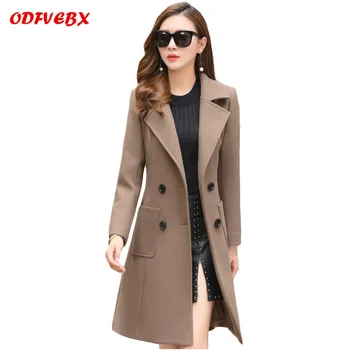 

Boutique 2020 spring autumn new windbreaker women fashion long-sleeved high-end Slim large yard woolen coat Female trend ODFVEBX