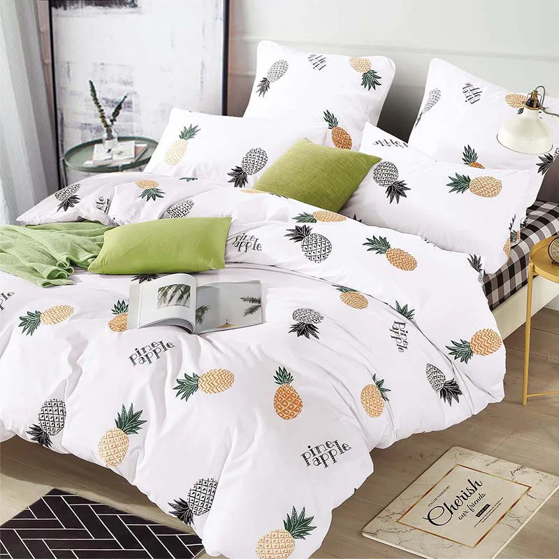 Alanna Printed Solid bedding sets Home Bedding Set 4-7pcs High Quality Lovely Pattern with Star tree flower - Цвет: T1019