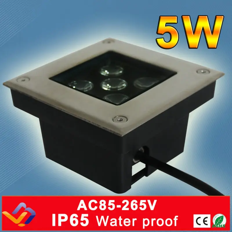 5*1 Вт светодиодный подземный светильник квадратной формы открытый ландшафтный лестничный светильник ing торшеры IP65 AC85-265V Гарантия 3 года
