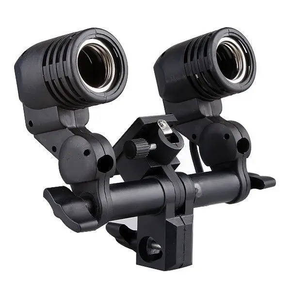 Photo Dual Twin Lamp Bulb Holder E27 Socket Slave Swive ... Photo Dual Twin Lamp Bulb Holder E27 Socket Slave Swive ...