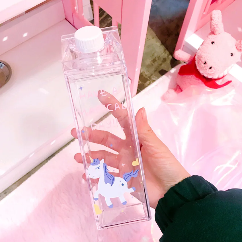 500 мл Детский милый Радужный Единорог бутылка для воды спортивный Garrafa De Agua Пластиковый шейкер портативная бутылка для воды