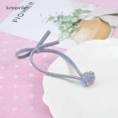 Kewgarden DIY аксессуары для волос повязка для волос милое кольцо для волос женский галстук веревка версия головной убор Резиновая лента 10 шт./партия - Цвет: Светло-голубой