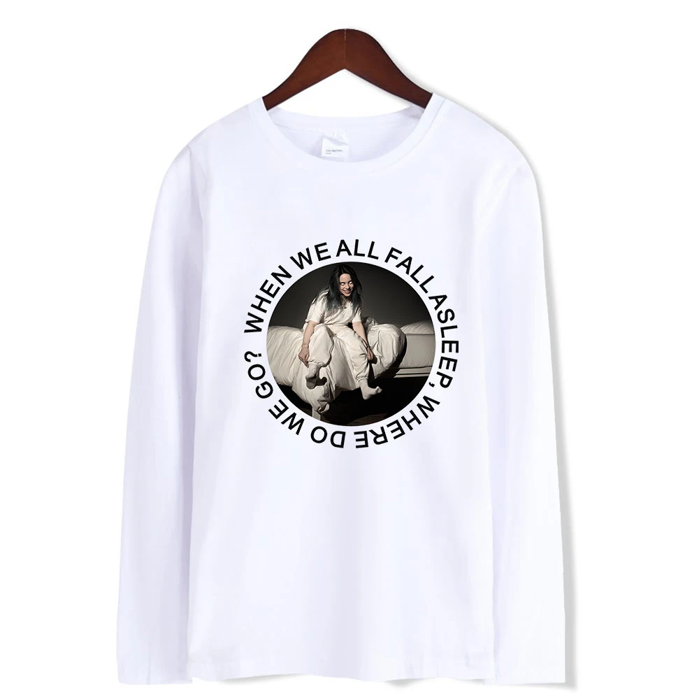 Билли эйлиш принт Kpop Женская/мужская одежда Повседневная Горячая Распродажа Летние повседневные футболки с длинными рукавами плюс размер