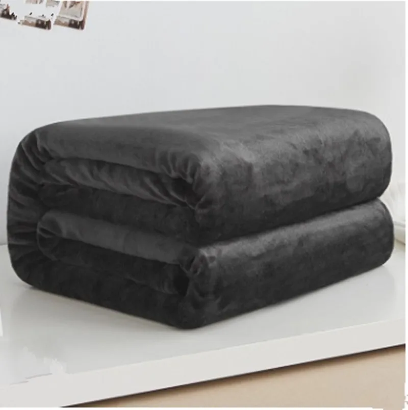 

2019 new blanket Orange yellow solid Warm and portable color bed cover blanket soft and comfortable flannel 4 size