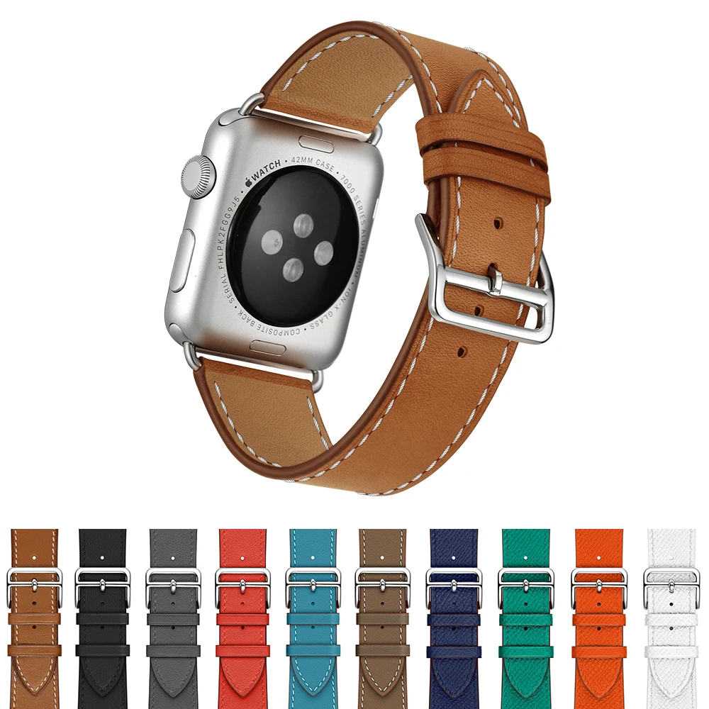 

Genuine Leather Watch Bracelet Strap for Apple Watch 42mm 38mm Leather Watch Band for Iwatch Series 4 3 2 1 Wrist Strap