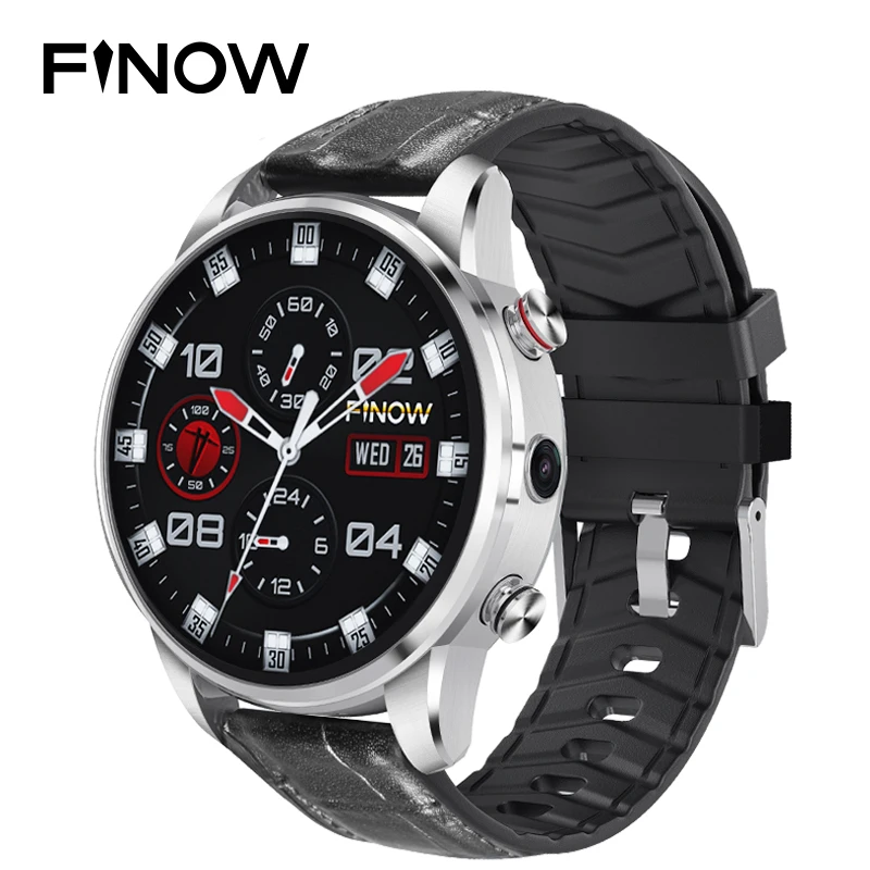 2019 New Finow X7 4G Smart Watch Men 1.39 inch AMOLED 400*400 GPS/GLONASS Quad Core 16GB 600mAh MTK6739 relogio Watch Phone