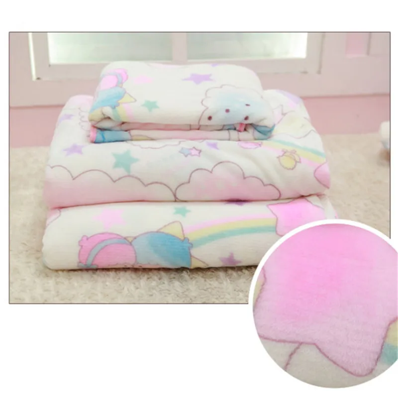 Sanrio Little Twin Stars Soft Flannel Blanket Bed Sheet Room Decor Xmas