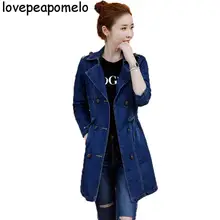 Весна и осень новая женская повседневная куртка с длинным рукавом в Корейском стиле приталенная женская джинсовая куртка с вышивкой большого размера 5XL D322