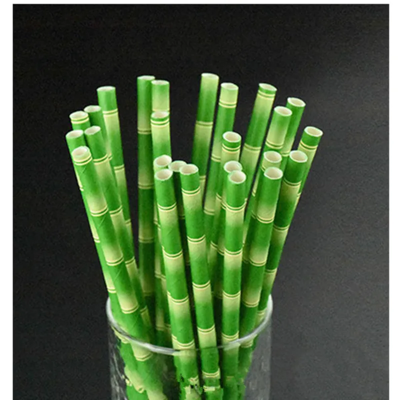 

25pcs Party Bamboo Paper Safari Panda Straws JStraws-Bamboo Birthday Panda Party Straws-Panda Baby Shower Decor