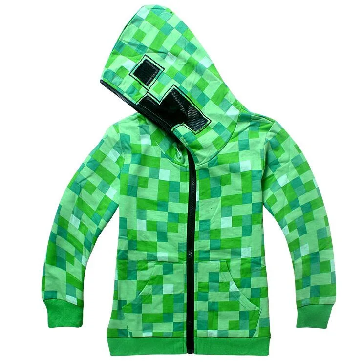 

MineCraft Spider-man Hoodies Coats Wool Autumn Spring Cardigan Zip-up Hoodie Coat Sweatshirts Kids Girls Boys Sports Set Costume