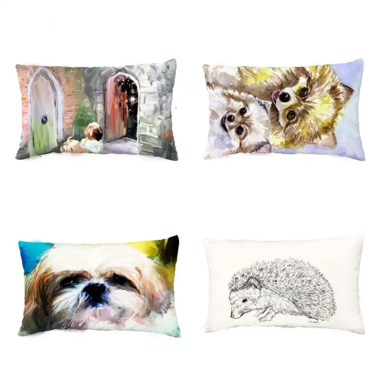 Чехол на подушку Shih Tzu с принтом собаки наволочка I Love Dog квадратный декор 30*50 см