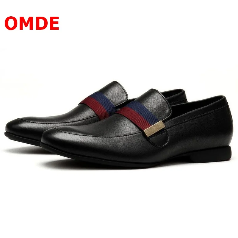 OMDE/Мужская обувь из мягкой коровьей кожи; Роскошная брендовая Дизайнерская обувь без застежки; мужские лоферы; повседневная обувь; вечерние и свадебные модельные туфли