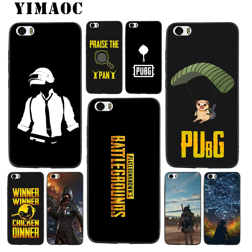 YIMAOC font b PUBG b font Game Art Soft Silicone Case for Xiaomi Redmi Note Mi