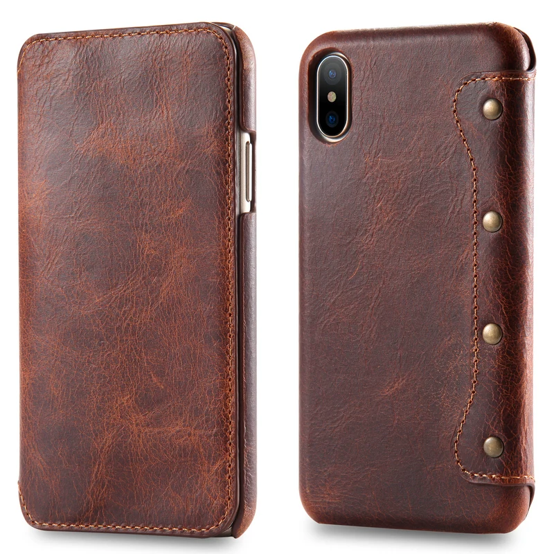 baratas Caso de Couro Real para Apple iPhone XS Coque iPhone Caso Carteira Retro para iPhone Estojo XR XS Max X Aleta cobertura iPhoneXs Max X XSmax