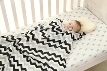 LAT font b Organic b font Cotton Receiving Blanket Chevron Christmas Tree Print Softest font b