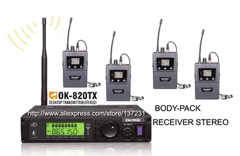 

TOP High Quality 1pc transmitter with 4pcs Stereo receivers Wireless In Ear Monitor System Stereo earphones For on stage monitor