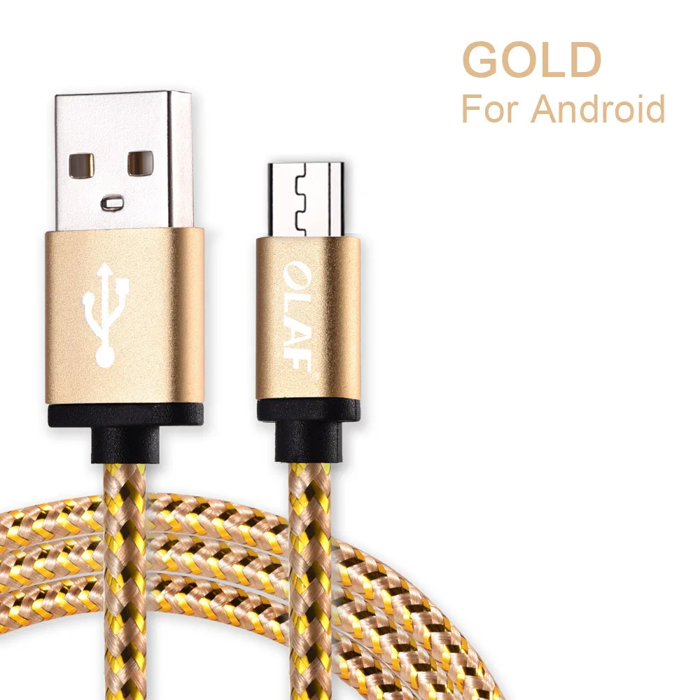 Gold Олаф Micro USB кабель 1 м 2 м 3 м Microusb кабель для быстрой зарядки и синхронизации данных для Xiaomi samsung huawei LG Andriod кабели для мобильных телефонов - Цвет: Gold
