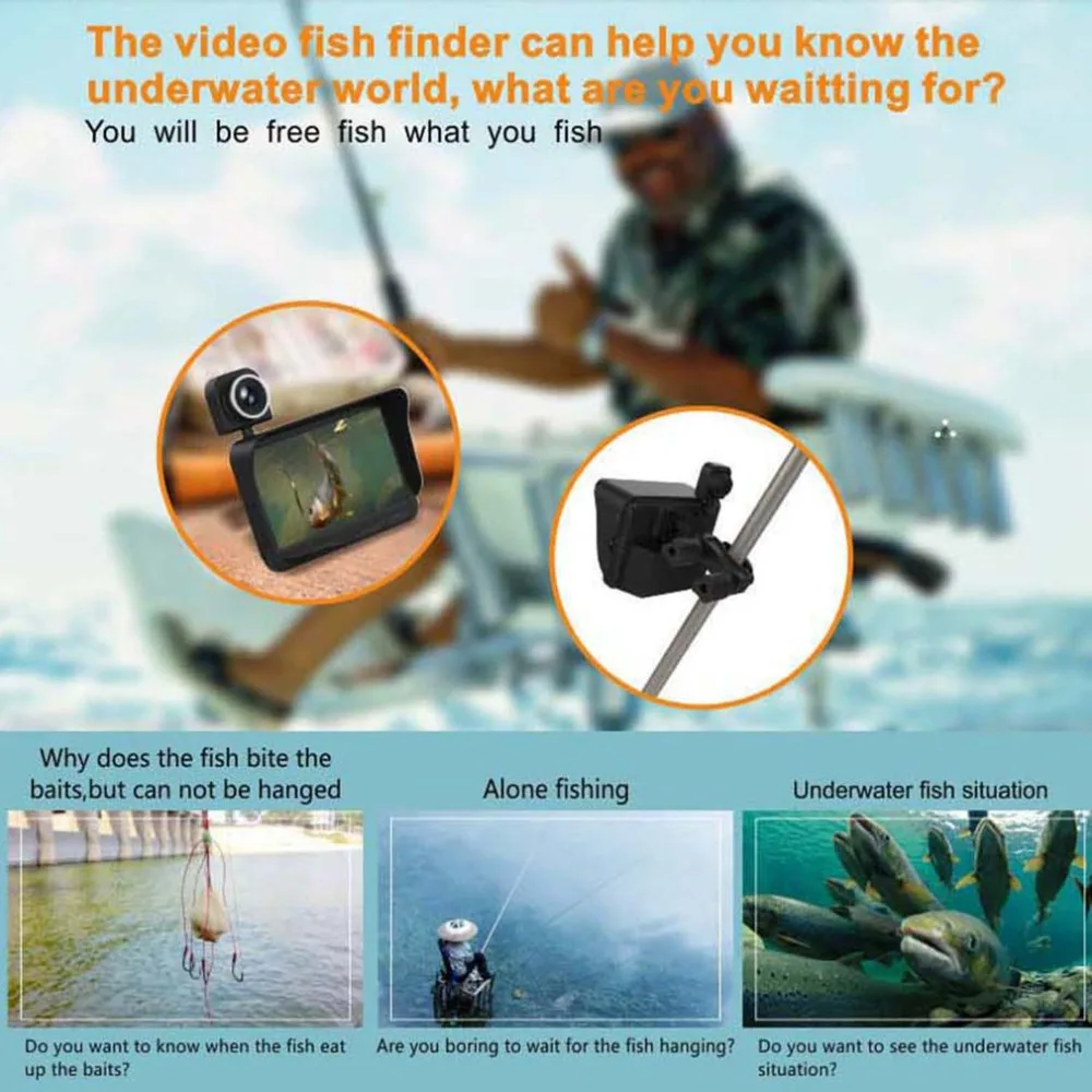 

Video Fish Finder 4.3inch HD Monitor 6 Infrared LED Waterproof Underwater Camera Night Vision for Outdoor Fishing Equipment