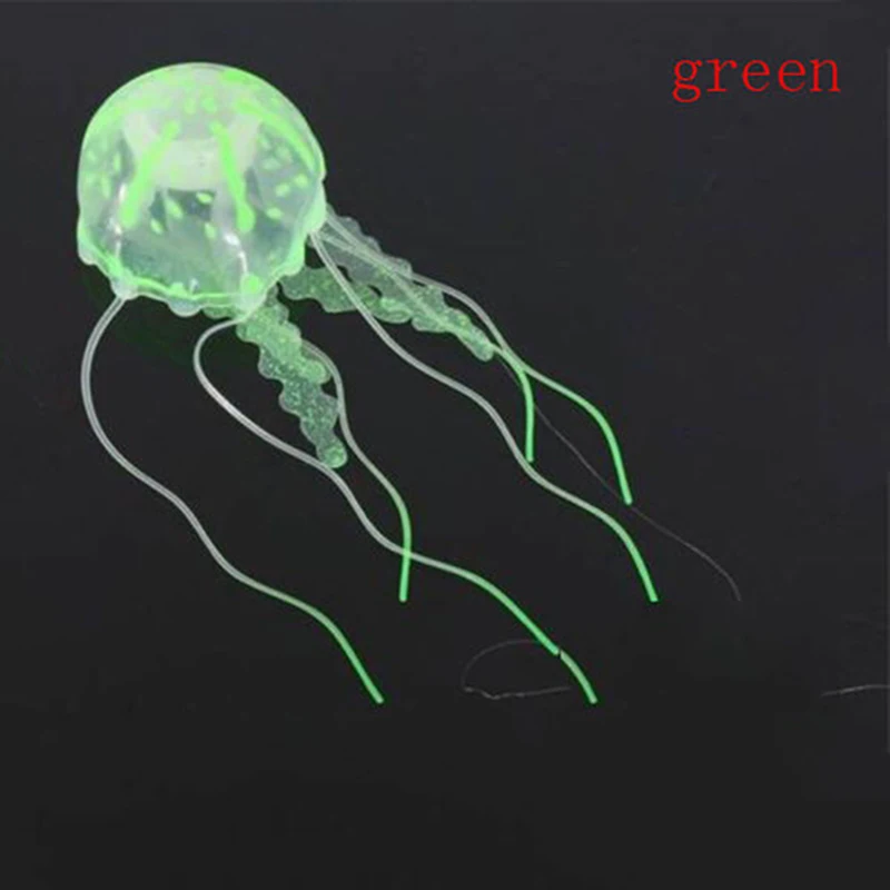 1PC Silicone Fish Simulation Artificial Jellyfish Glowing Ornaments Fish Tank Aquarium Decoration odorless Aquarium Accessories 5