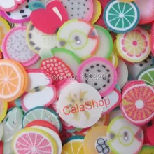 10000 шт./лот 5 мм фруктов Нейл-арт в домашних условиях Полимерная глина для изготовления игрушек смешанные ломтики ассорти