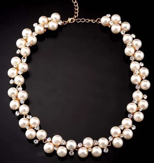 

2015 new pearl necklace States street snap trend of big shop necklace restoring Imitation pearl bridal accessories wholesale