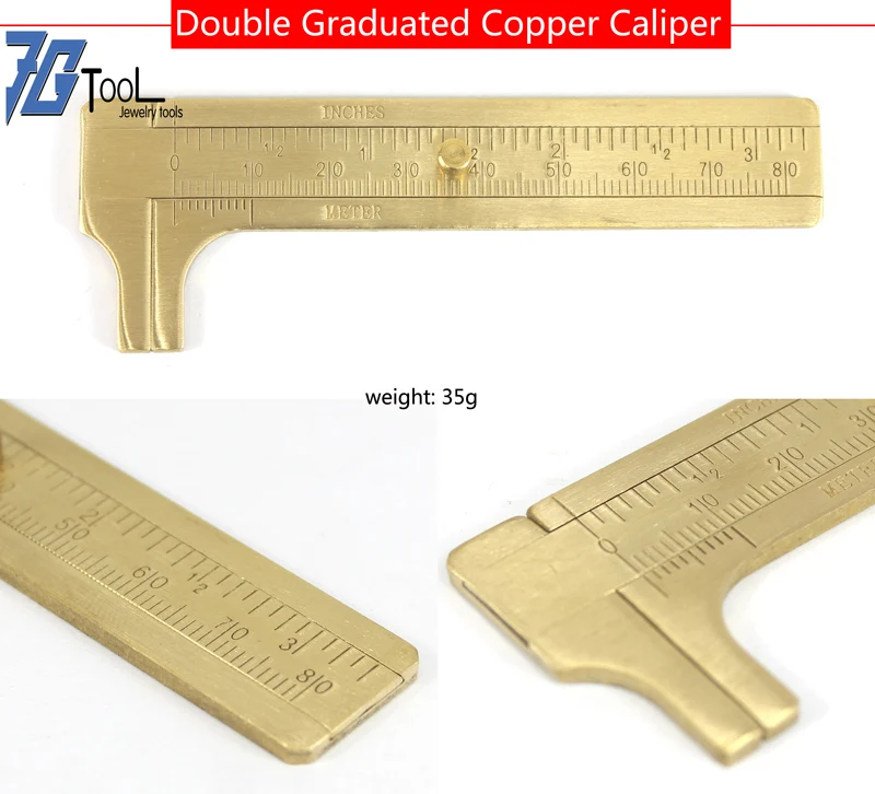 Measure Measurement Tool Pocket 80mm Mini Solid Brass Sliding Gauge