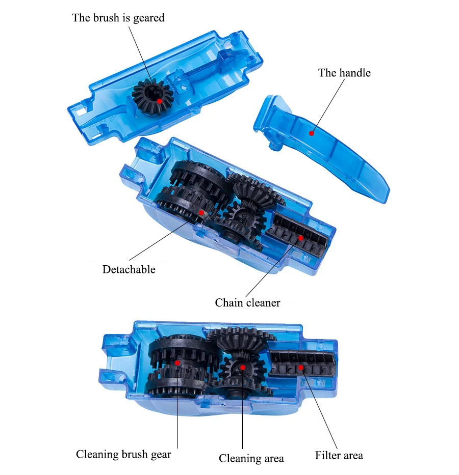 Top Clean Brush Kit Portable Tool Mountain Bike Chain Washer Cleaner Tool Bike Chain Scrubber Bicycle Cleaning Brush Kit 1