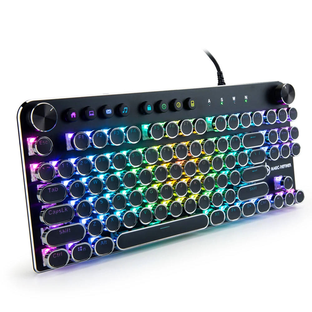 

MK11 Round Punk Keycap Mechanical Keyboard Electronic Sports Pc Gamer Wired Gaming Keyboard With RGB Backlight Keyboards