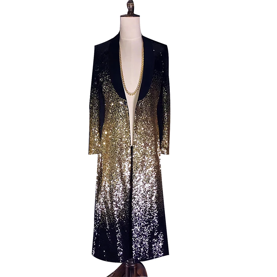 

Men Singers Sexy Fur Overcoat Male Singer Stage Costume Slim DJ DS Performances Jacket Dance outfit Dancer Party Coat Clothes