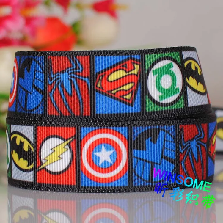 Горячая продажа 7/8 &quot22 мм супер герой лента мстителя напечатанная grosgrain