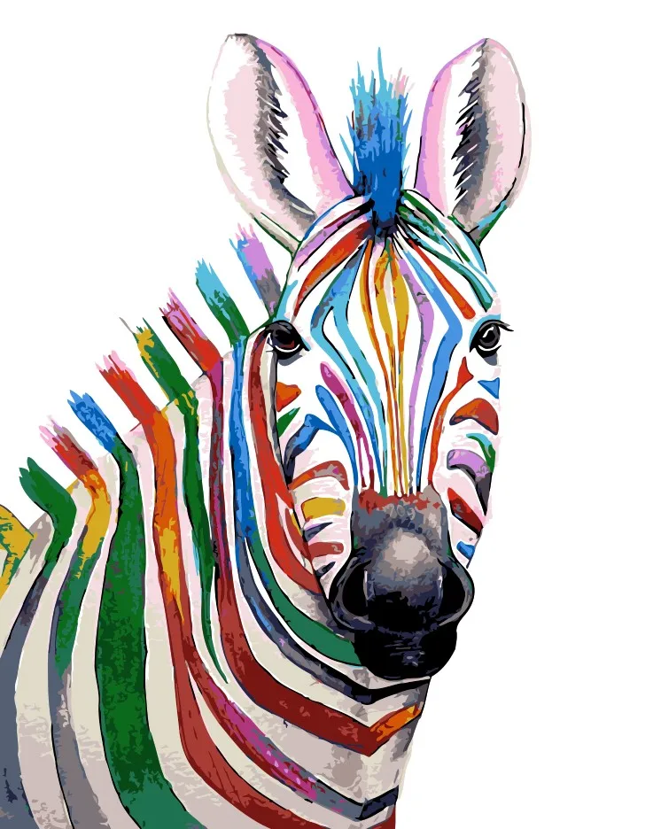 colored 2 canvas sketch rainbow By Numbers Painting pony Abstract natural colorful zebra colored 2 canvas sketch rainbow By Numbers Painting pony Abstract natural colorful zebra