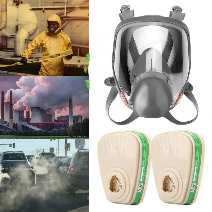 

dust mask Silicone Spherical Full Face Respirator Gas Mask Gas Filter Cartridge Kit Protective Facepiece