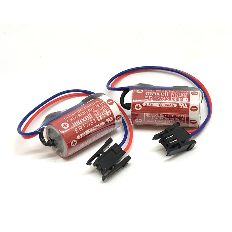 2 шт./лот Maxell ER17/33 ER 17/33 3,6 V 1600mah PLC Промышленный контроль литиевых батарей с черной вилкой