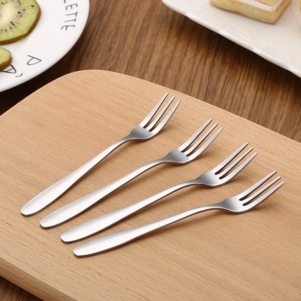 Stainless Steel Cake Shovel Knife Fork Dinnerware Set Silver Plated