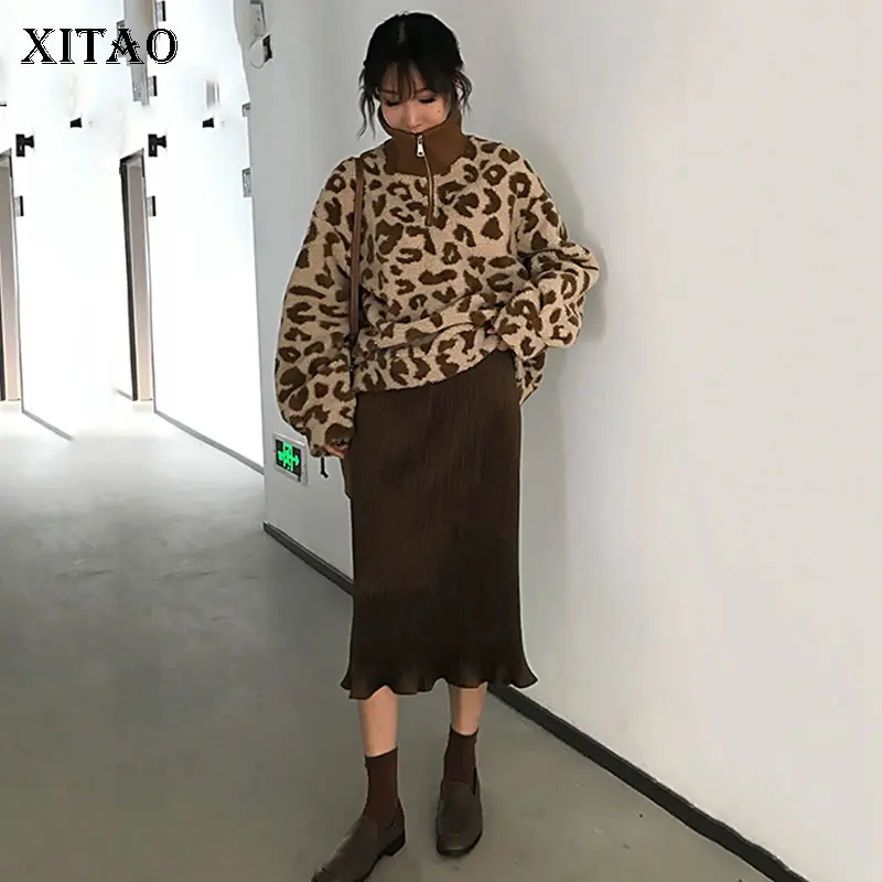 De Picture Zll2715 See Corée xitao2019 Zll2715 Manches Stand Collier Col Nouvelles Femmes Léopard Complet see Mode Occasionnel Sweat Été Printemps 8n0OkwP