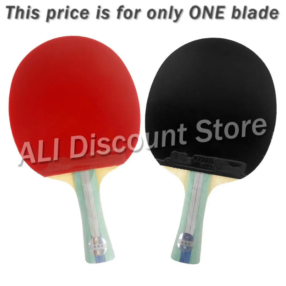 DHS 5002 طويل Shakehand FL تنس الطاولة بينغ بونغ مضرب + مجداف حقيبة