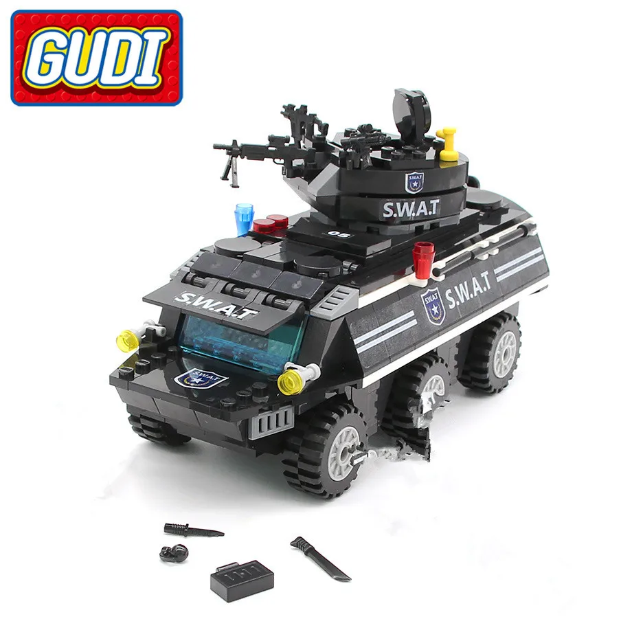 Online GUDI Compatible con Legoings SWAT vehículos blindados bloques 349 Uds. Bloques de construcción modelos de juguetes educativos para niños