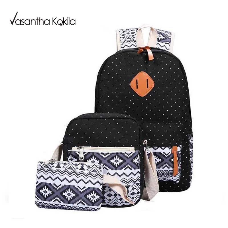 Girl School Bags For Teenagers backpack set women shoulder travel bags 3 Pcs Set rucksack mochila