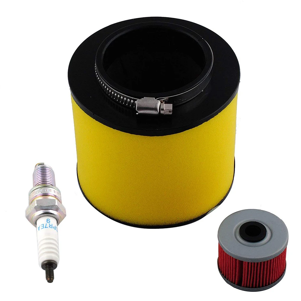 3PCS Spark Plug Ignition Air Filter Oil Filter Replacement Part Set for Honda Rancher 350 TRX350