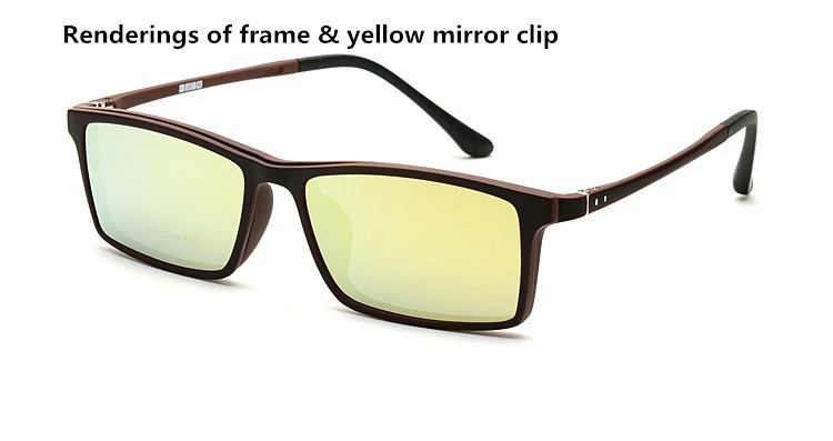 LangFord очки в оправе, мужские поляризованные зеркальные очки с клипсой, очки для близорукости TR90, оптическая полноразмерная оправа для вождения, Polari клип