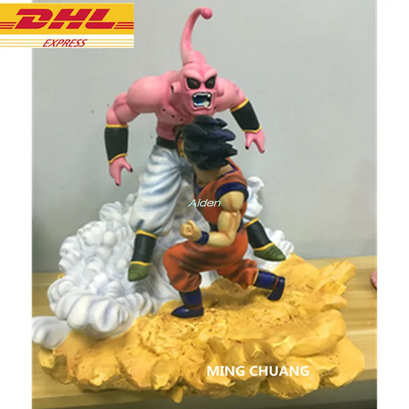 

12" Dragon Ball Statue Super Saiyan Bust Son Goku Fight Majin Buu Full-Length Portrait Kakarotto GK Action Figure Toy 32CM B1339