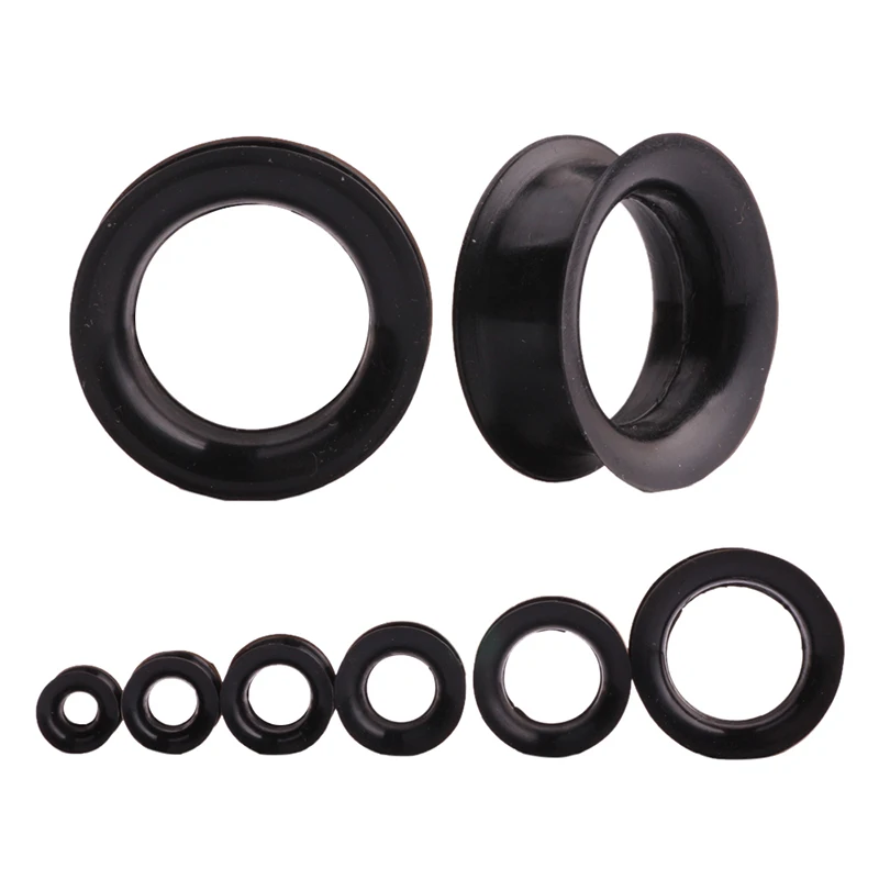 

Pair Black Silicone Ear Expansion Hollow Ear Gauges Plugs Orelha Flesh Tunnels Body Piercing Jewelry